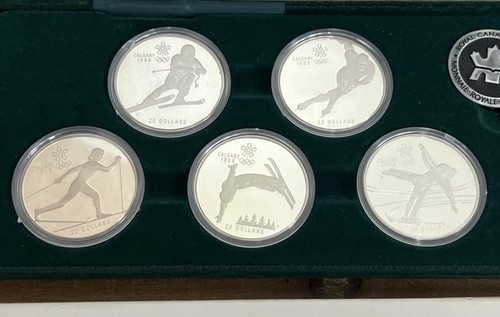 1988 Calgary 10 Feinunzen Sterlingsilber 20 Dollar 10 Münzen Olympia Proof Set - Bild 2 von 7