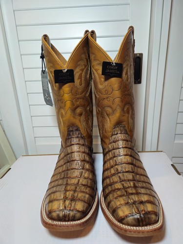Cody James Exotic Caiman Tail Skin Western Boot Square Toe BECJSP21L11 Men Sz 9 - Picture 2 of 9