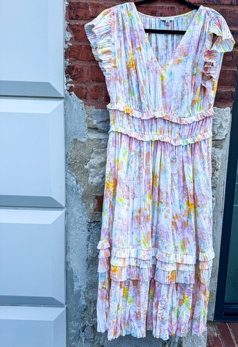 NWOT Current Air Los Angeles Maxi Dress Size Large  Floral Print Colorful Flowy