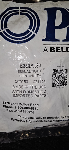 BRAND NEW 50 PPC Belden EX59XLPLUS-X compression connector RG-59 cable RF - Picture 2 of 2