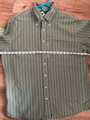Gap mens casual button down Green Striped long sleeve shirt size XL NEW - Picture 5 of 6