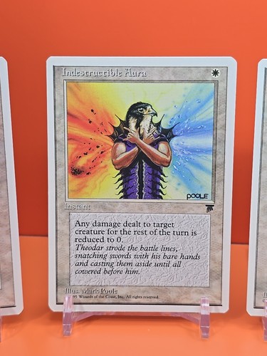 ⚪️⚪️⚪️ (4) 1995 Magic The Gathering CHRONICLES INDESTRUCTIBLE AURA NEAR MINT - Picture 3 of 10