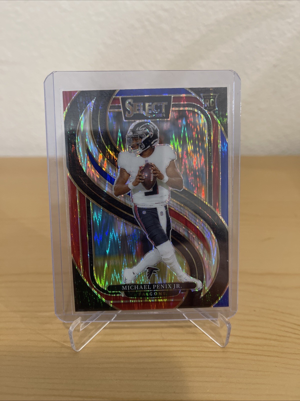 2024 Panini Select MICHAEL PENIX JR. #110 Premier Level Red Blue Shock  Prizm RC