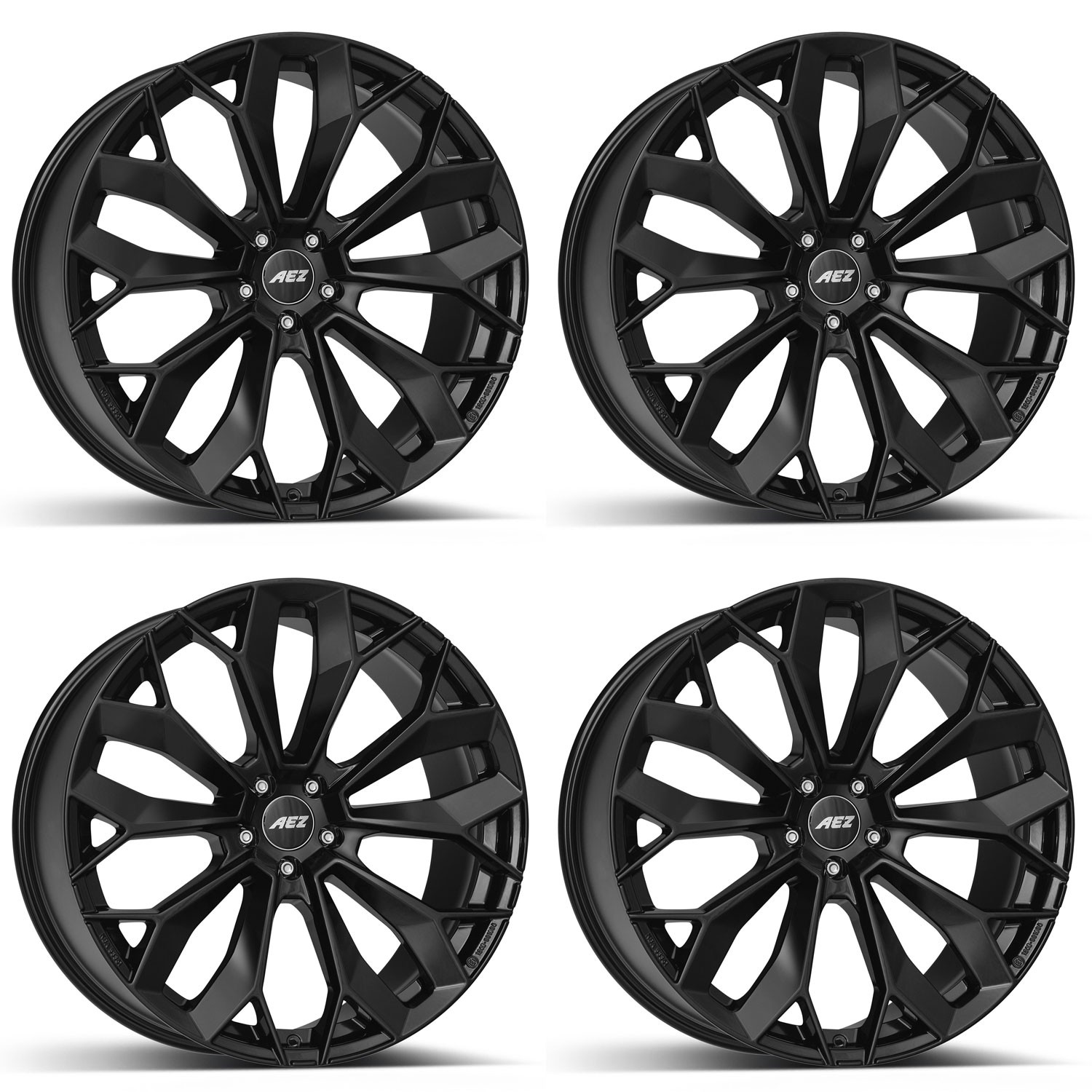 4 AEZ Leipzig black Wheels 9.5Jx21 5x130 for Porsche Cayenne