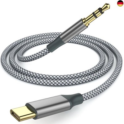 Henrety USB-C-auf-3,5-mm-AUX-Kabel, TypC auf Stecker, Adapter,