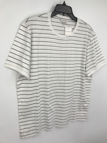 Club Monaco Herren Kurzarm T-Shirt raffiniert gestreift weiß schwarz XL NEU - Bild 2 von 6