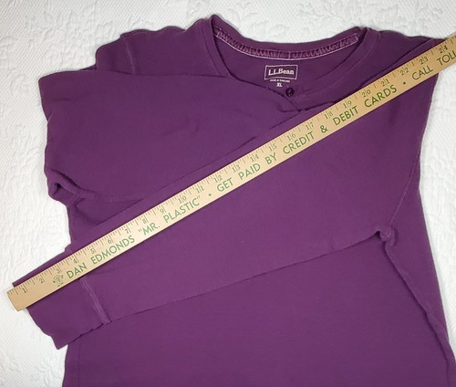 L.L. Bean Damen XL Waffelstrick Langarm Henley Top Pflaume - Bild 5 von 6