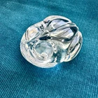 STEUBEN Art Glass FROG Hand Cooler Paperweight  2.5” ~ Lloyd ATKINS Design