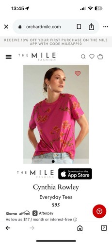 Cynthia Rowley Womens Everyday Tee Short Sleeve Pullover Top Size L Pink Floral - Picture 2 of 11