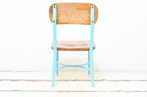 Vintage Heywood Wakefield School Chair Childs MidCentury Stool Wood Metal Chair - Picture 2 of 12