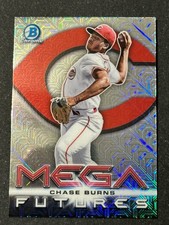 2025 Bowman Chrome Mojo Refractor Chase Burns Mega Futures Case Hit SSP Reds