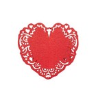 12 Shimmery Laser Cut Heart Paper Napkin Rings with Lace Pattern Wedding Party