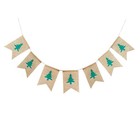  2,8 m Weihnachtsbanner aus Sackleinen, 7 Fahnen, Girlandenbanner für