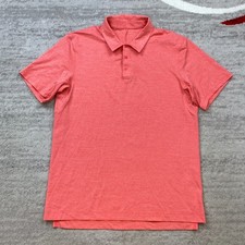 Lululemon Sport Performance Polo Shirt Large Pink Golfer Snap Athleisure Mens