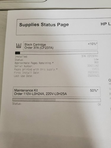 HP Laserjet Enterprise M609 Laser Printer 15411 PAGE /No With Toner - Picture 2 of 4