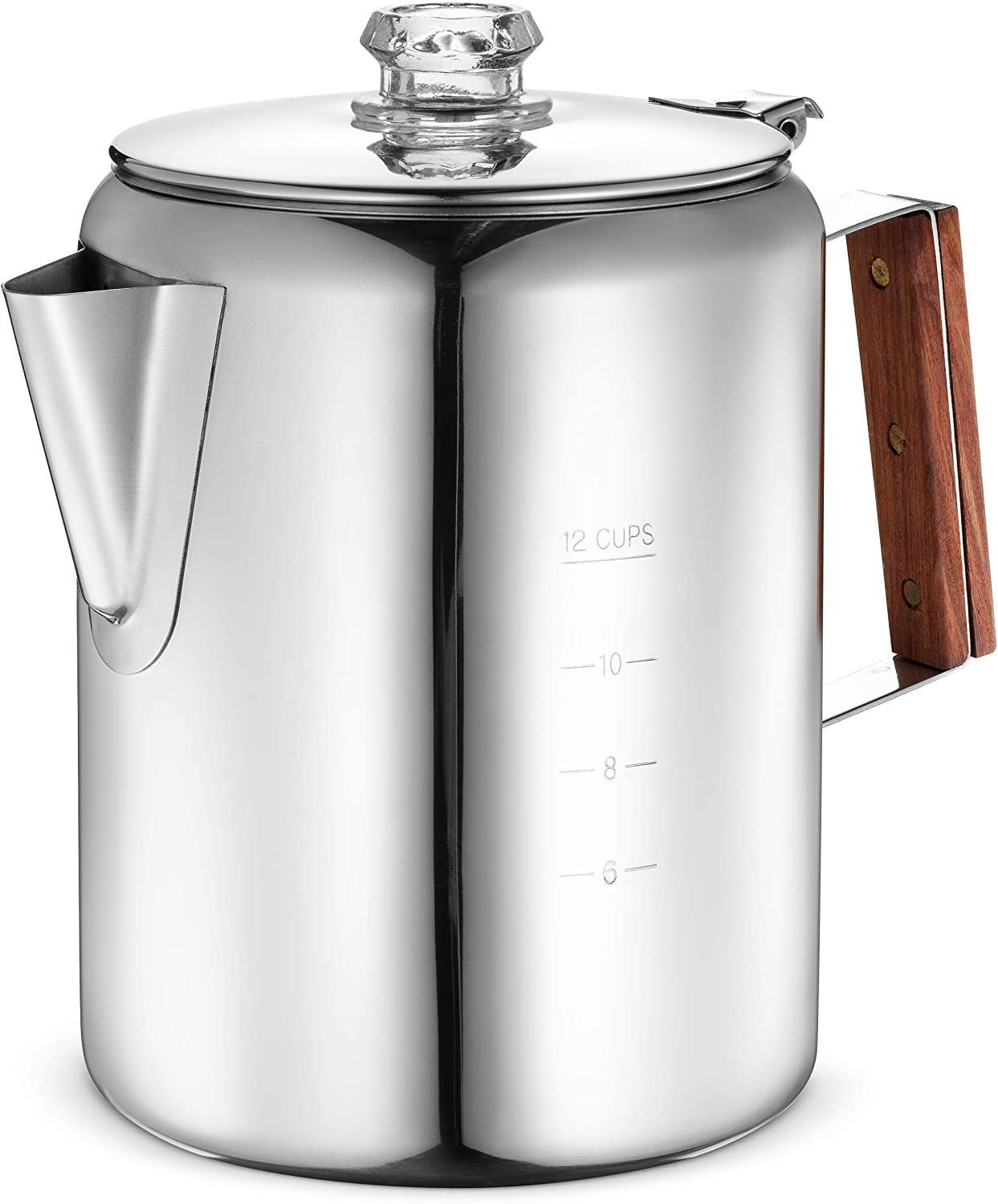 Percolator Coffee Maker Pot - 12 Cups | Durable Stainless Steel Material | Brew