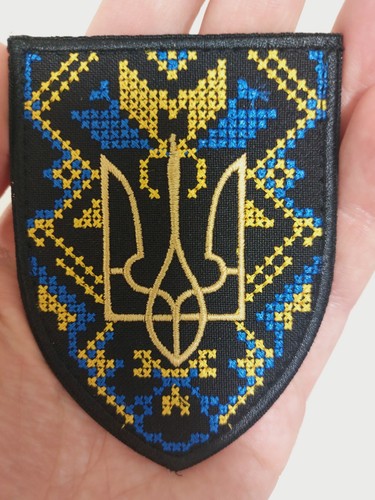 Ukraine Militär Patch Armee Dreizack Stickerei Tryzub Chevron Taktisches Abzeichen - Bild 4 von 4