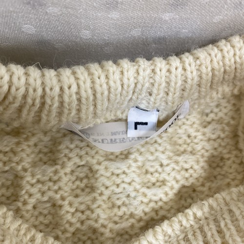 Woolmark Cable Knit Fisherman Sweater Pure New Wool Size L Ivory - Picture 11 of 13
