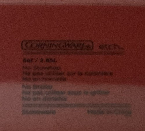 Corning Ware Etch Stoneware Set of 4 Casseroles and 2 Lids Red and White - Picture 7 of 19