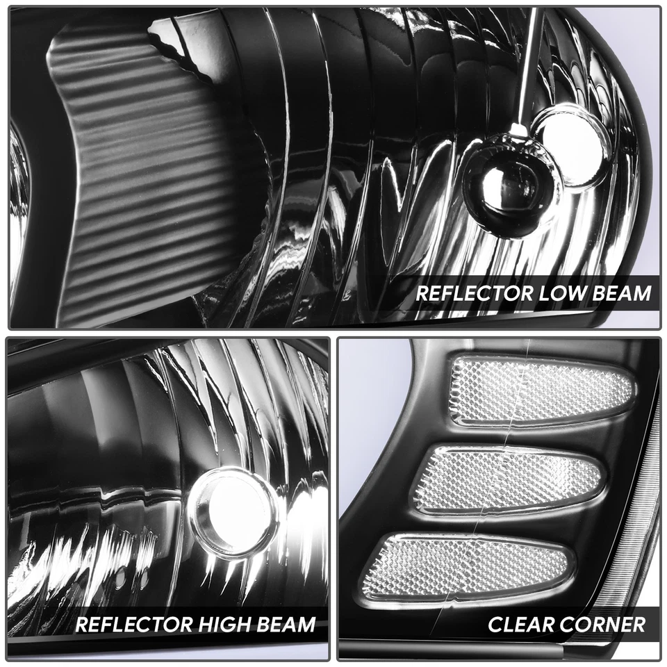 [3D LED DRL] Para 04-08 Pontiac Grand Prix Carcasa Negra Faros Esquineros Transparentes Foto 3 de 4