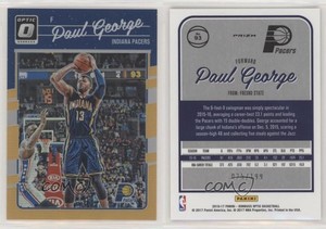 2016-17 Panini Donruss Optic Orange Prizm /199 Paul George #93