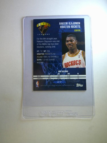 1995 Topps Block Leaders - Hakeem Olajuwon #27 Rockets - MINT - PACK FRESH 🔥 - 第 2/2 張圖片
