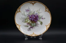 Antique KPM Berlin Hand Painted Flower & Gold Cabinet Plate 8 5/8 inches #3.