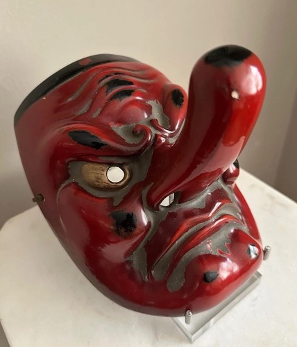 Japanese Gyodo Tengu Mask, Gyokushu Noh Kabuki Nara Japan 9”