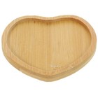 1Pc Household Tray Heart Shape Dessert Plate Wood Afternoon Tea Tray (Khaki)