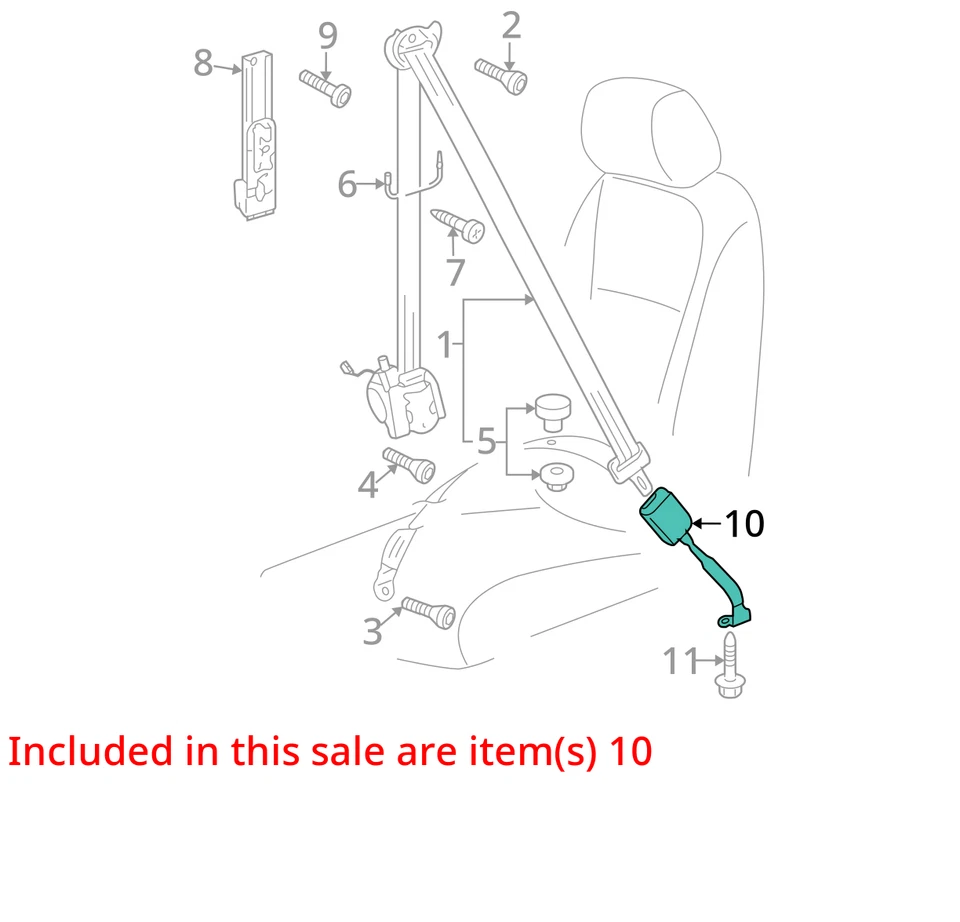 Seat Belt Front Germany Built VIN W 1st Digit Limited Fits 09-18 TIGUAN 1487784 - Image 3 of 4