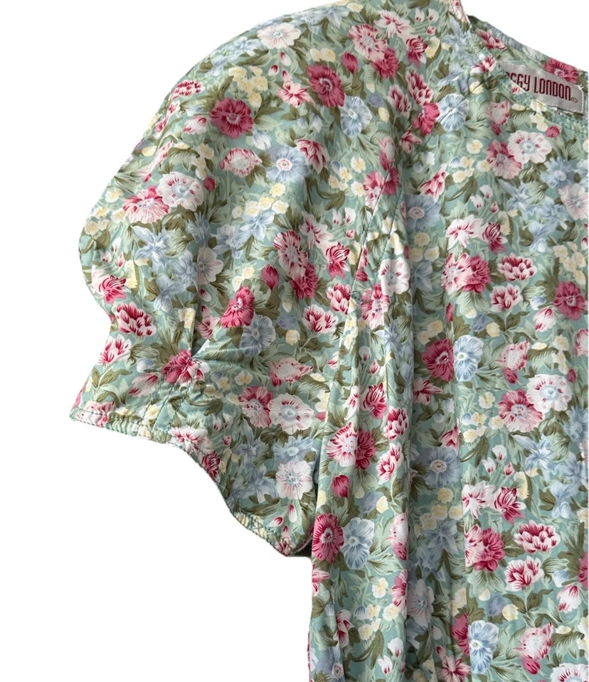 Vestido midi vintage Maggy London para mujer talla 16 floral años 90 cottagecore femenino Foto 3 de 4
