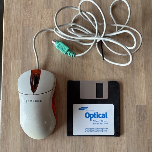 Samsung Optical Wheel Mouse PS/2 ONGB30B + Floppy Disk with Software