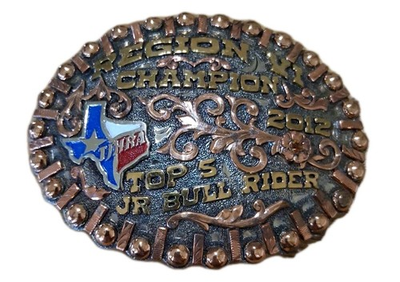#ad Championship Top 5 Jr Bull Rider Trophy Belt Buckle 2012 $150.00