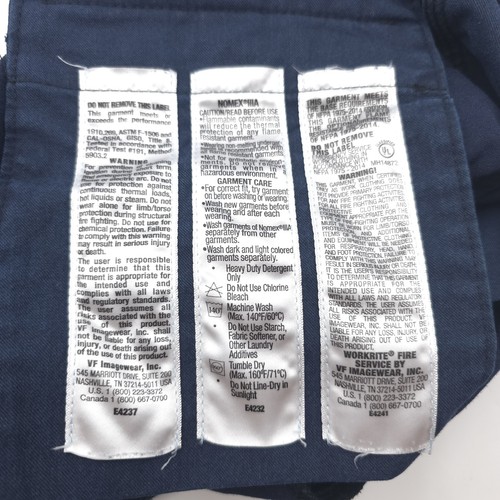 Workrite FR 42x30.5 Nomex Cat 1 Pants Fire Resistant ARC 7 Firefighter Navy Blue - Picture 16 of 17