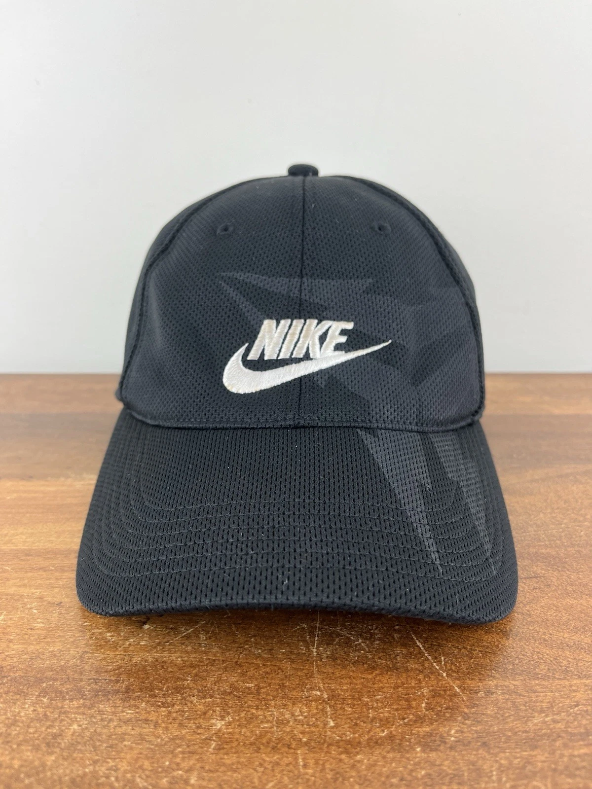 Vintage Kobe Mamba Hat Cap Nike Fit Dry Spellout Black White Fitted OSFA RARE