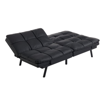 Mainstays MS56-010-107-06 Memory Foam Futon, Black Faux Leather