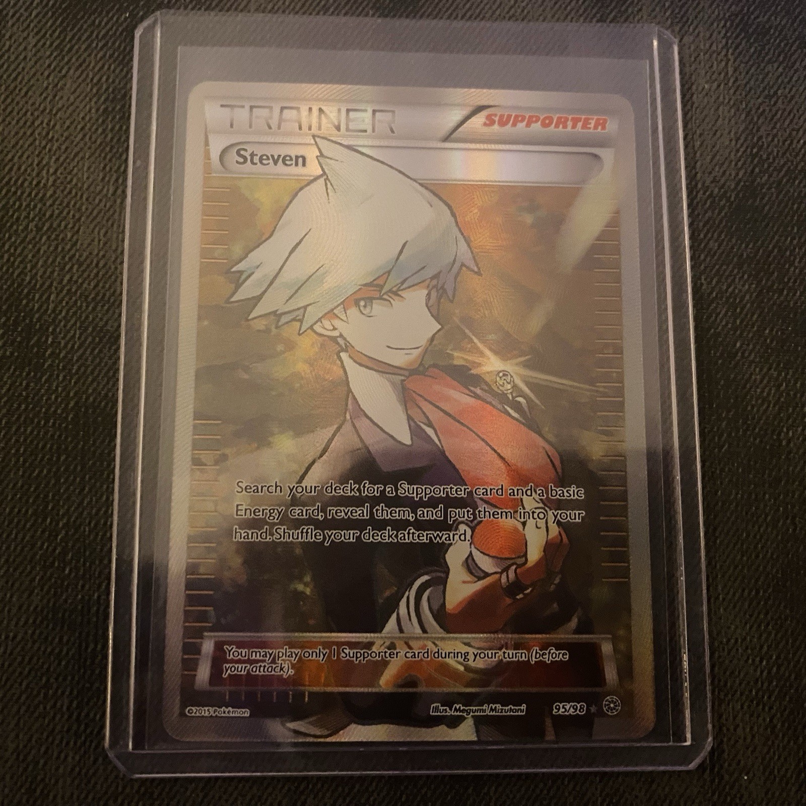 Steven #95/98 - Full Art Ultra Rare - Pokémon TCG XY Ancient Origins - Near Mint