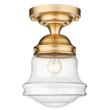 Z-Lite 736F1 Vaughn 6"W Semi-Flush Ceiling Fixture - Brass
