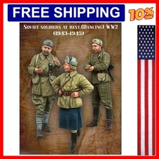 Miniature Toy 1/35 Resin Soldier Model Kit GK Soviet Soldiers Rest State 3 Pe...
