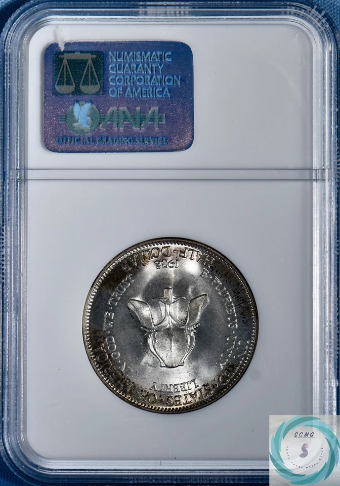 1938  New Rochel Commemorative 50c NGC MS66 - Brilliant Lustrous Patina - Image 3 of 4