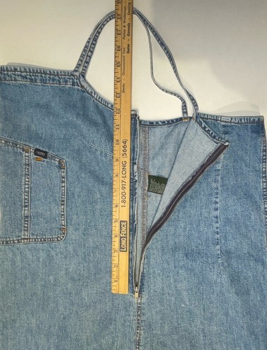 Vintage Lauren Jeans Co Denim Maxi Dress Sz M 36 Chest x 53 Long Blue Sleeveless - Picture 17 of 21