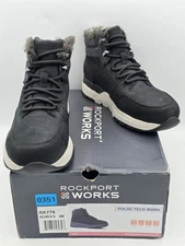 Rockport Women’s Pulse Tech Work Safety Boots – Black, Size 8M - RK778