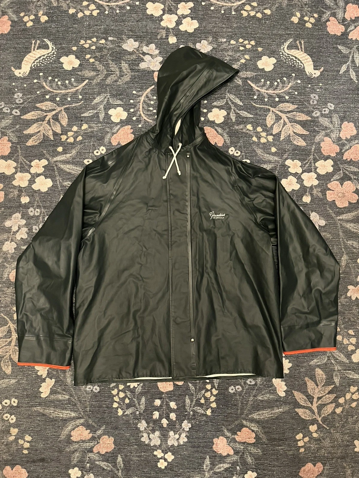 VTG Brigg 40 Grundens Sweden Mens XL Waterproof Fishing Rain 70% PVC Jacket