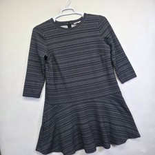 Ann Taylor Mini Dress Women Petite PL Black White Geometric Classic Elegant Chic