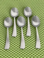 Studio William LARCH SATIN Stainless 5 Place/Oval Soup Spoons Satin Flatware