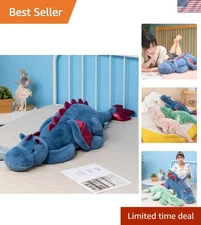 Dragon Weighted Stuffed Animal 10lbs, 35.4'' - Cozy Cuddles in Blue, Pink, Green