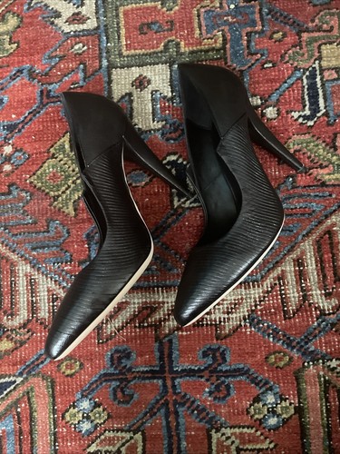 NIB Loeffler Randall Irina Waves Black Heel Sz 9 Leather Pumps Made in Italy - Picture 9 of 14