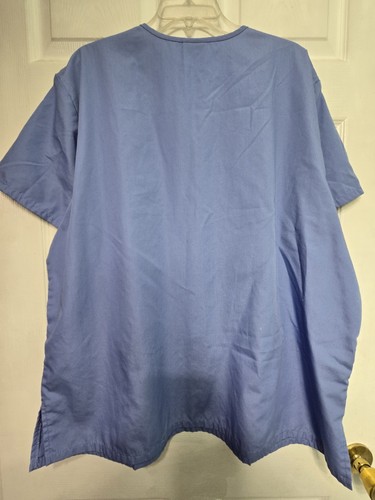 Cherokee UNISEX Scrub Top Size 2XL-Ceil Blue Classic V-Neck-chest 27.5"/L 29" - Picture 2 of 4
