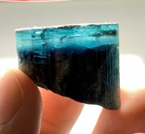 Tolle Farbe natürlicher Turmalin blaue Kappe abgeschlossen Kristall F/Afghani 25 Gramm - Bild 11 von 23