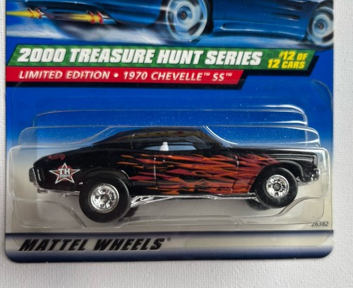 2000 Hot Wheels Treasure Hunt #60 Black 1970 Chevelle SS w/Real Riders - Picture 2 of 5